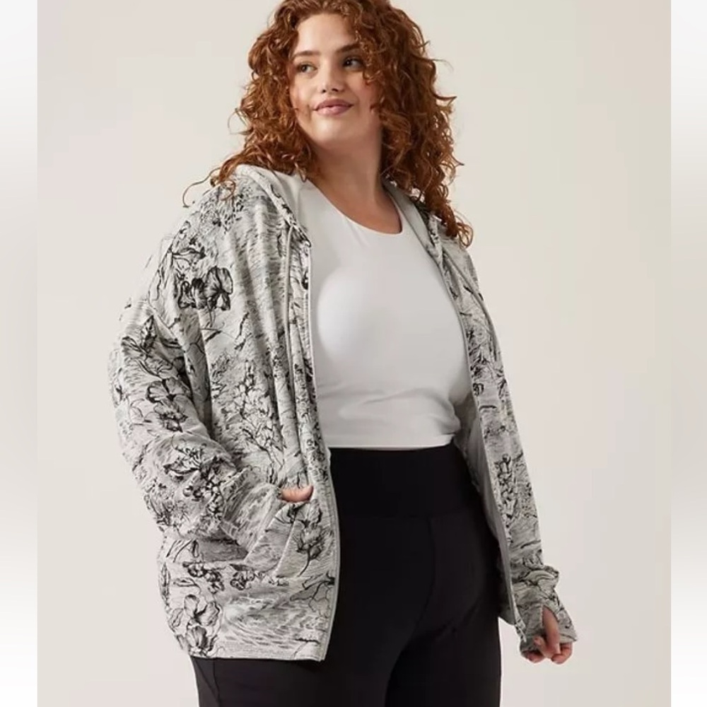 Athleta Balance Zip Up Hoodie Eden Floral